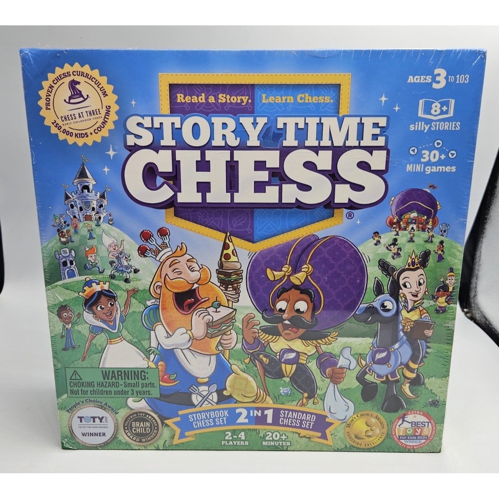 Story Time Chess, Read/Learn 2 In 1 Storybook & Standard Chess Sets Sealed New